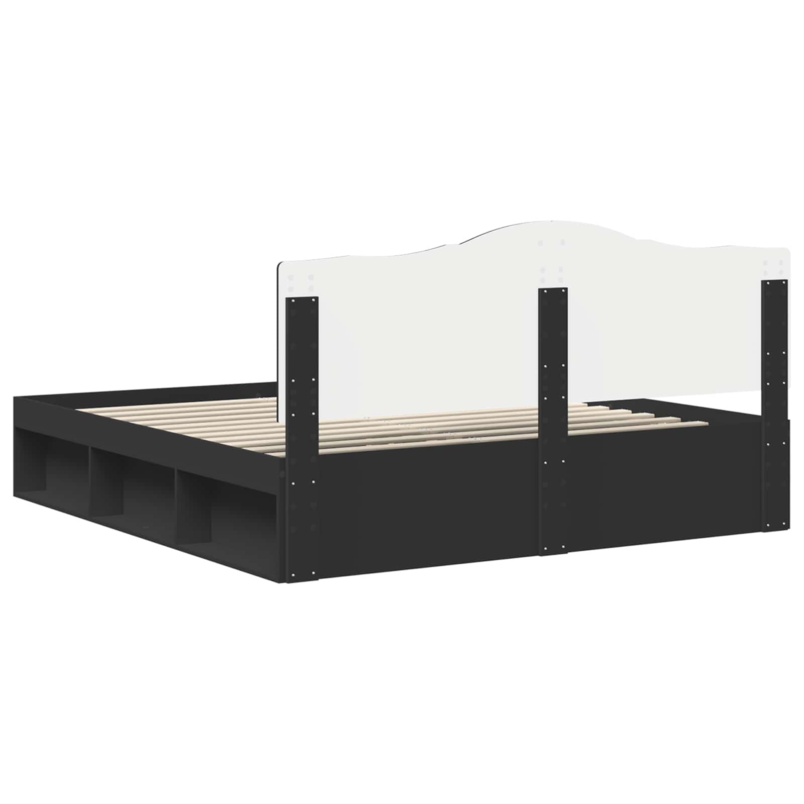 Struttura del letto Nero 200 x 200 cm Pino massello | homemem39