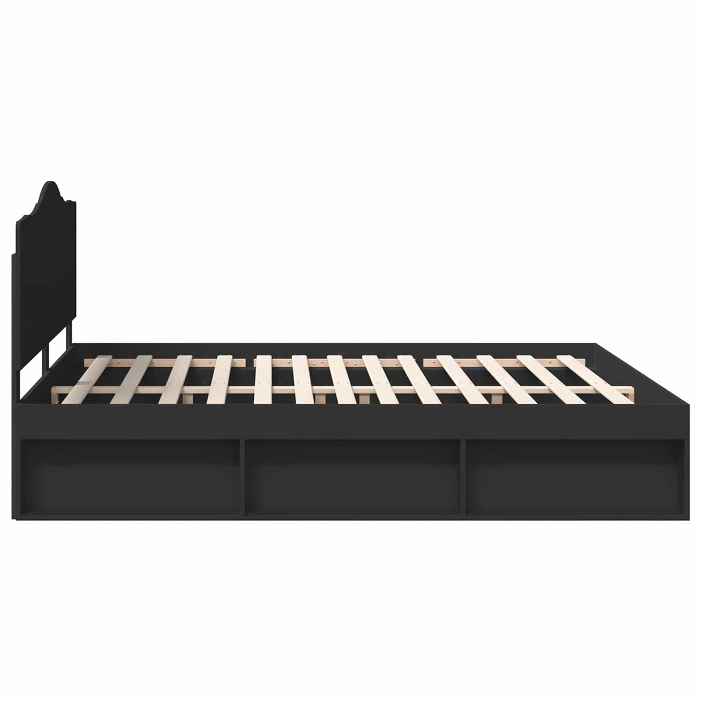 Struttura del letto Nero 200 x 200 cm Pino massello | homemem39
