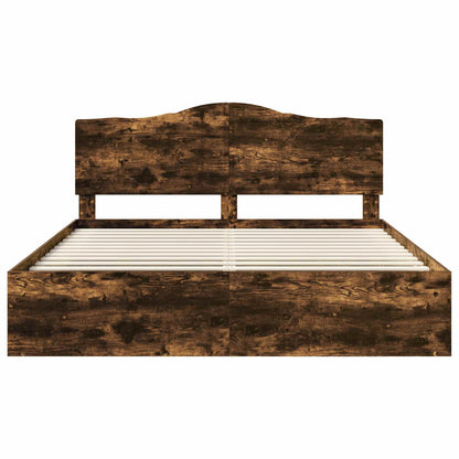 Struttura del letto Rovere fumé 200 x 200 cm Pino massello | homemem39