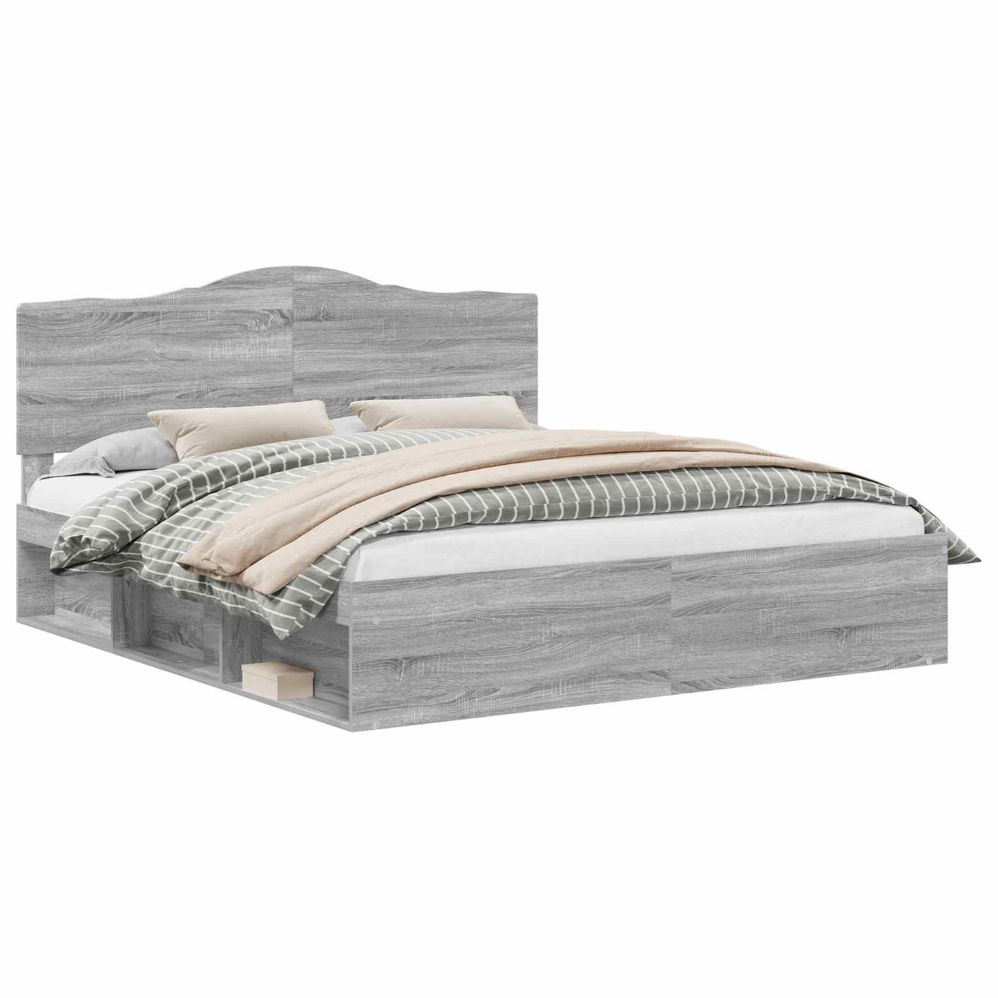 Struttura del letto Grigio Sonoma 200 x 200 cm Pino massello | homemem39