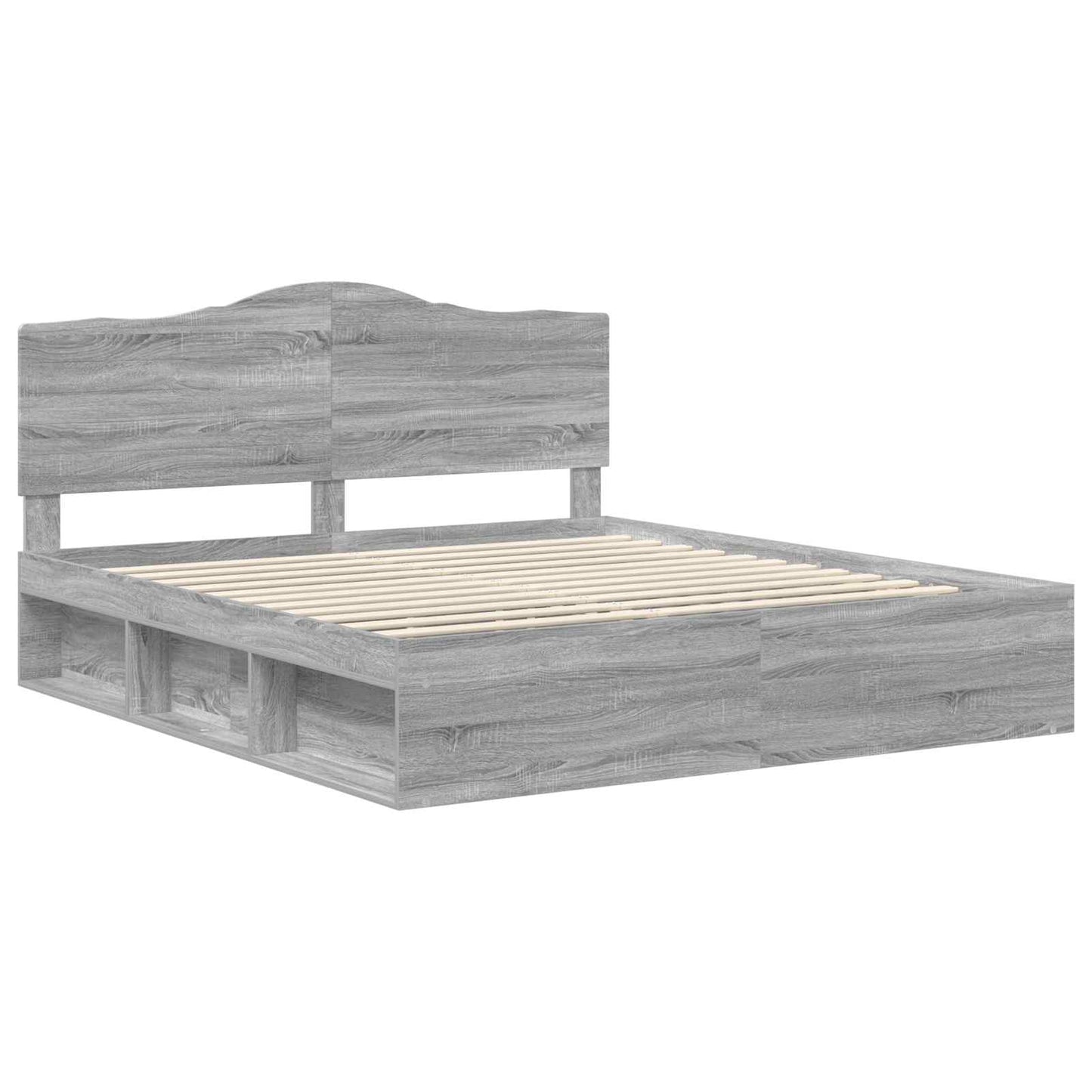 Struttura del letto Grigio Sonoma 200 x 200 cm Pino massello | homemem39