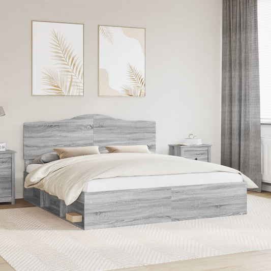 Struttura del letto Grigio Sonoma 180 x 200 cm Pino massello | homemem39