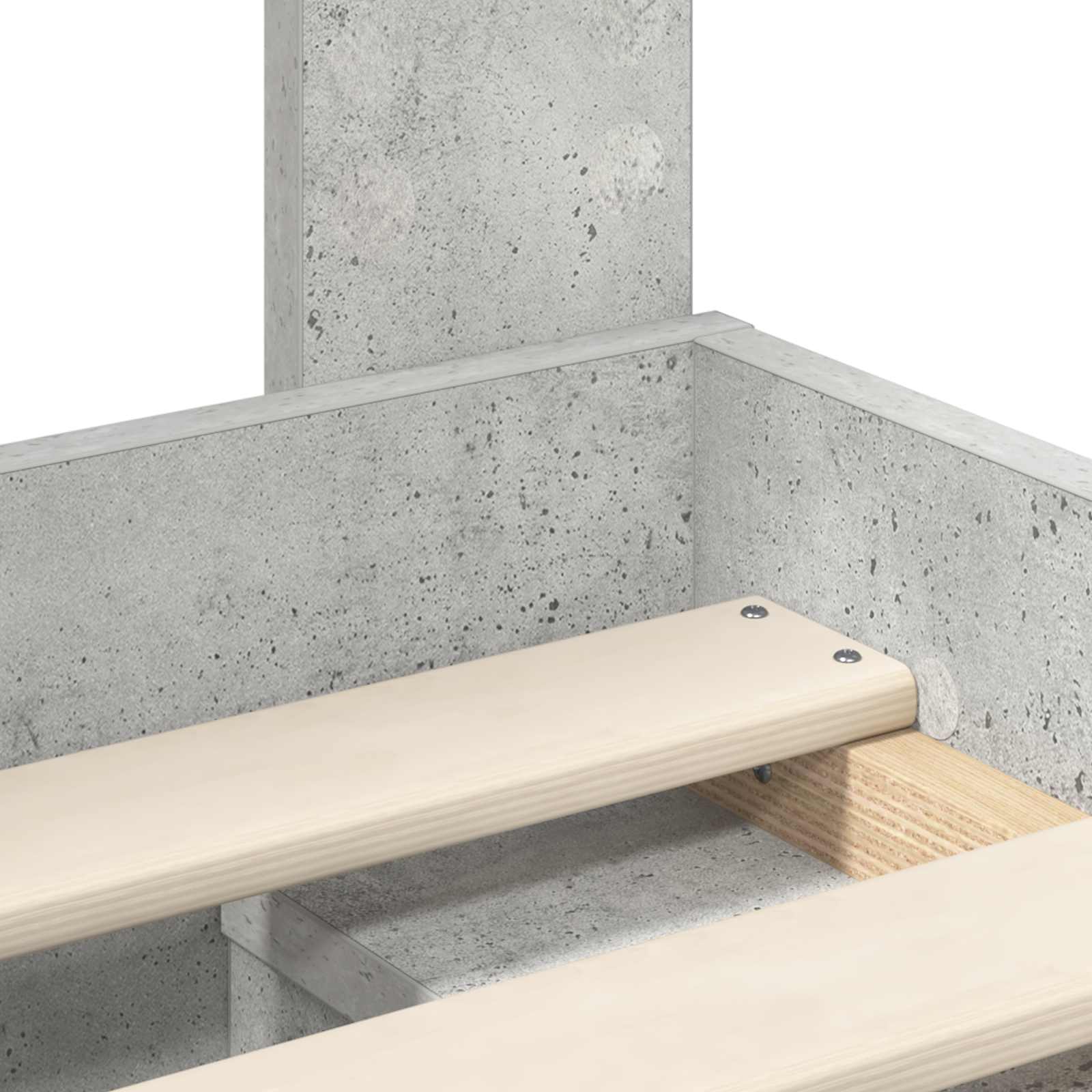 Struttura del letto Calcestruzzo 160 x 200 cm Pino massello | homemem39