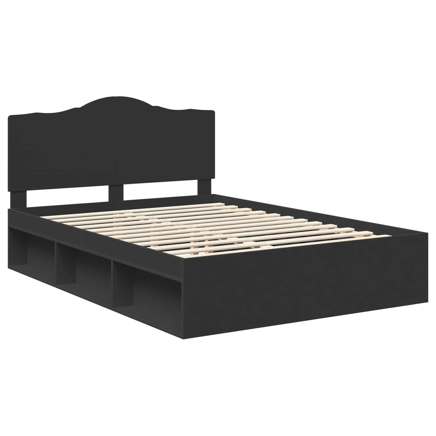 Struttura del letto Nero 150 x 200 cm Pino massello | homemem39