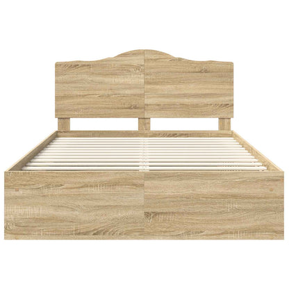 Struttura del letto Rovere Sonoma 150 x 200 cm Pino massello | homemem39
