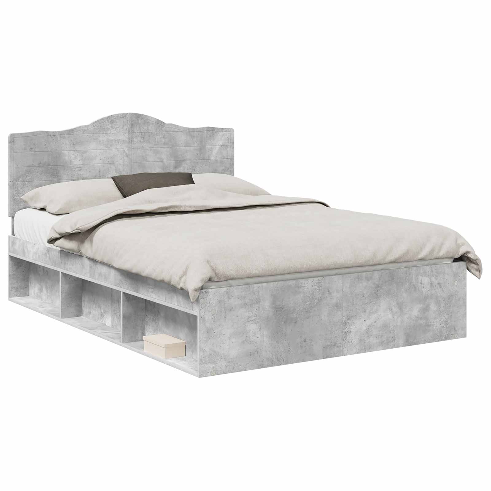 Struttura del letto Calcestruzzo 140 x 200 cm Pino massello | homemem39