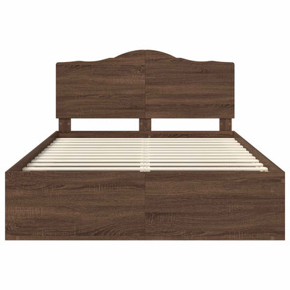 Struttura del letto Rovere Marrone 140 x 200 cm Pino massello | homemem39