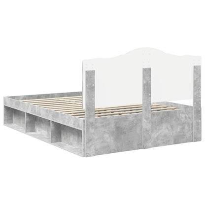 Struttura del letto Calcestruzzo 140 x 190 cm Pino massello | homemem39