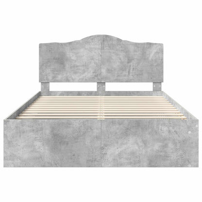 Struttura del letto Calcestruzzo 140 x 190 cm Pino massello | homemem39