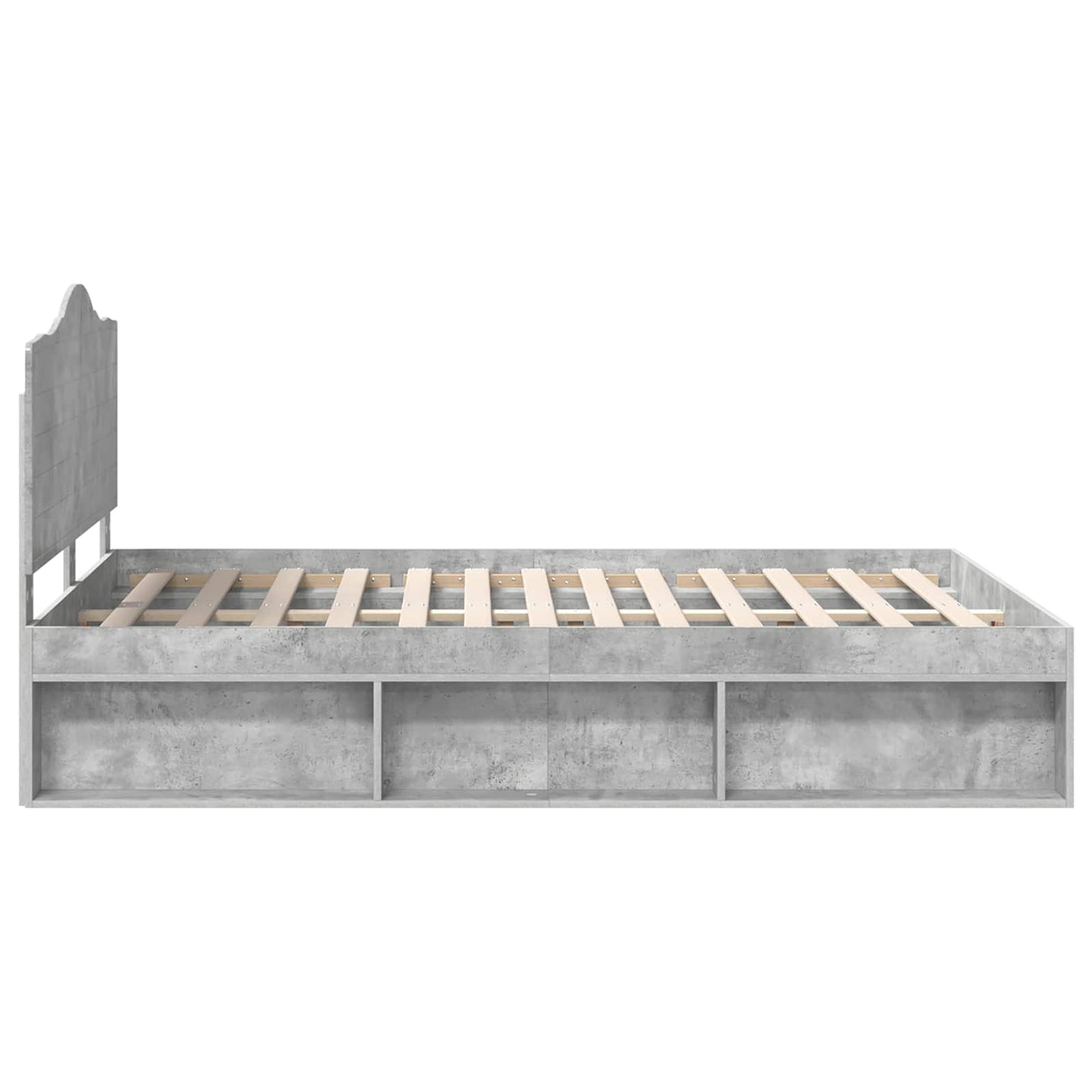 Struttura del letto Calcestruzzo 140 x 190 cm Pino massello | homemem39