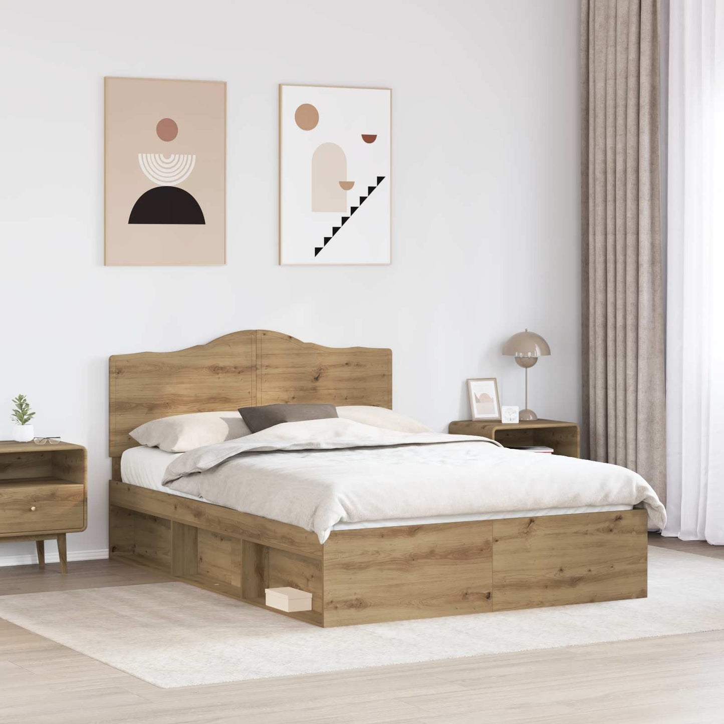 Struttura del letto Rovere Artigianale 140 x 190 cm | homemem39