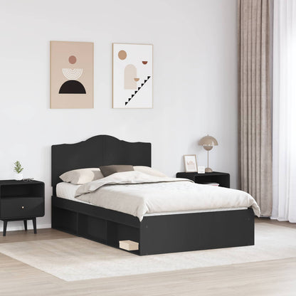 Struttura del letto Nero 135 x 190 cm Pino massello | homemem39