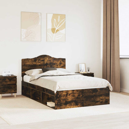 Struttura del letto Rovere fumé 135 x 190 cm Pino massello | homemem39