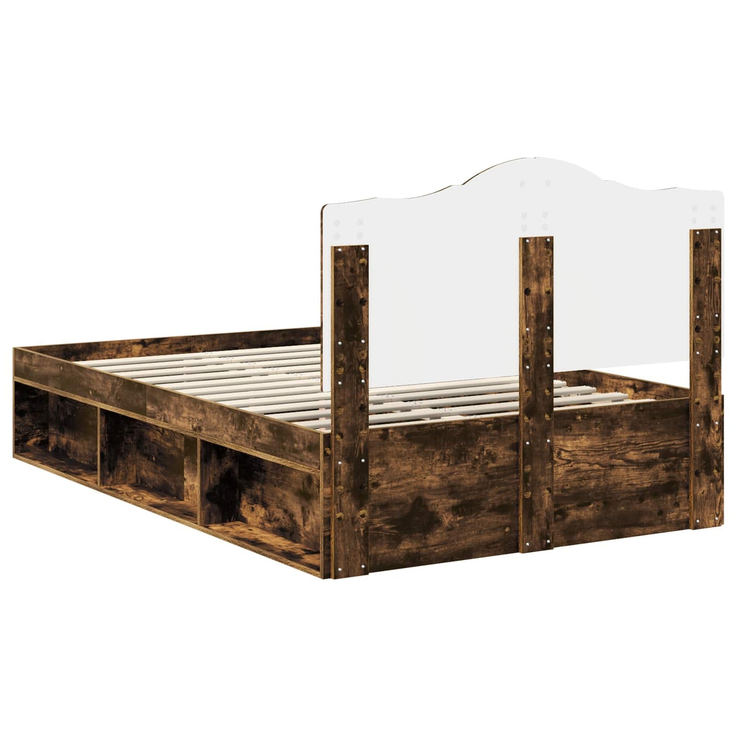 Struttura del letto Rovere fumé 135 x 190 cm Pino massello | homemem39