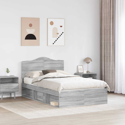 Struttura del letto Grigio Sonoma 135 x 190 cm Pino massello | homemem39
