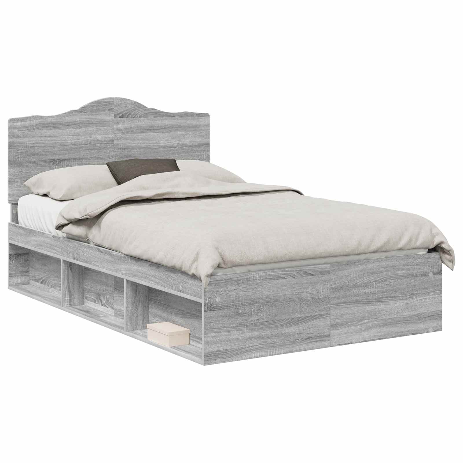 Struttura del letto Grigio Sonoma 135 x 190 cm Pino massello | homemem39