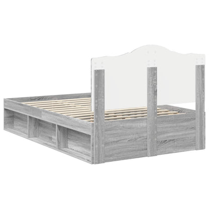 Struttura del letto Grigio Sonoma 135 x 190 cm Pino massello | homemem39
