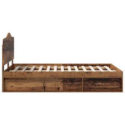 Struttura del letto Legno vecchio 135 x 190 cm Pino massello | homemem39