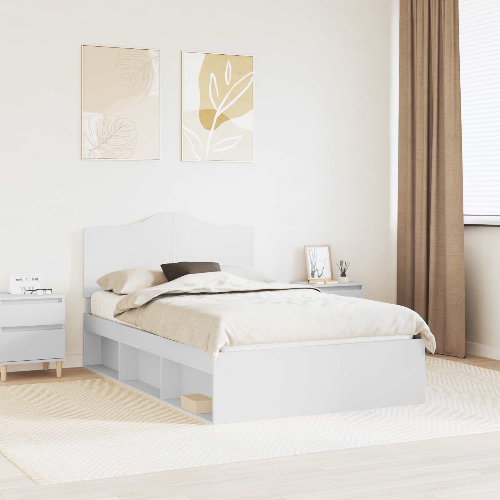 Struttura del letto Bianco 120 x 200 cm Pino massello | homemem39