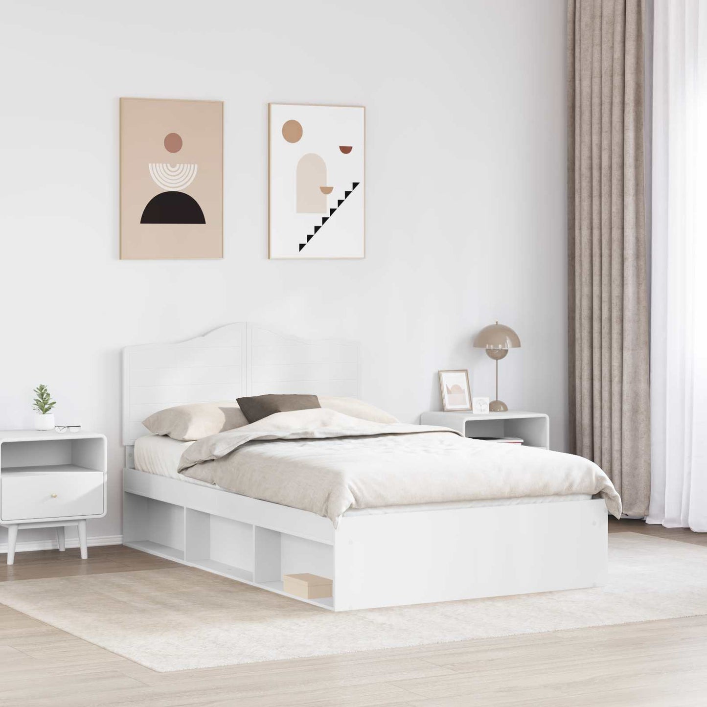 Struttura del letto Bianco 120 x 200 cm Pino massello | homemem39