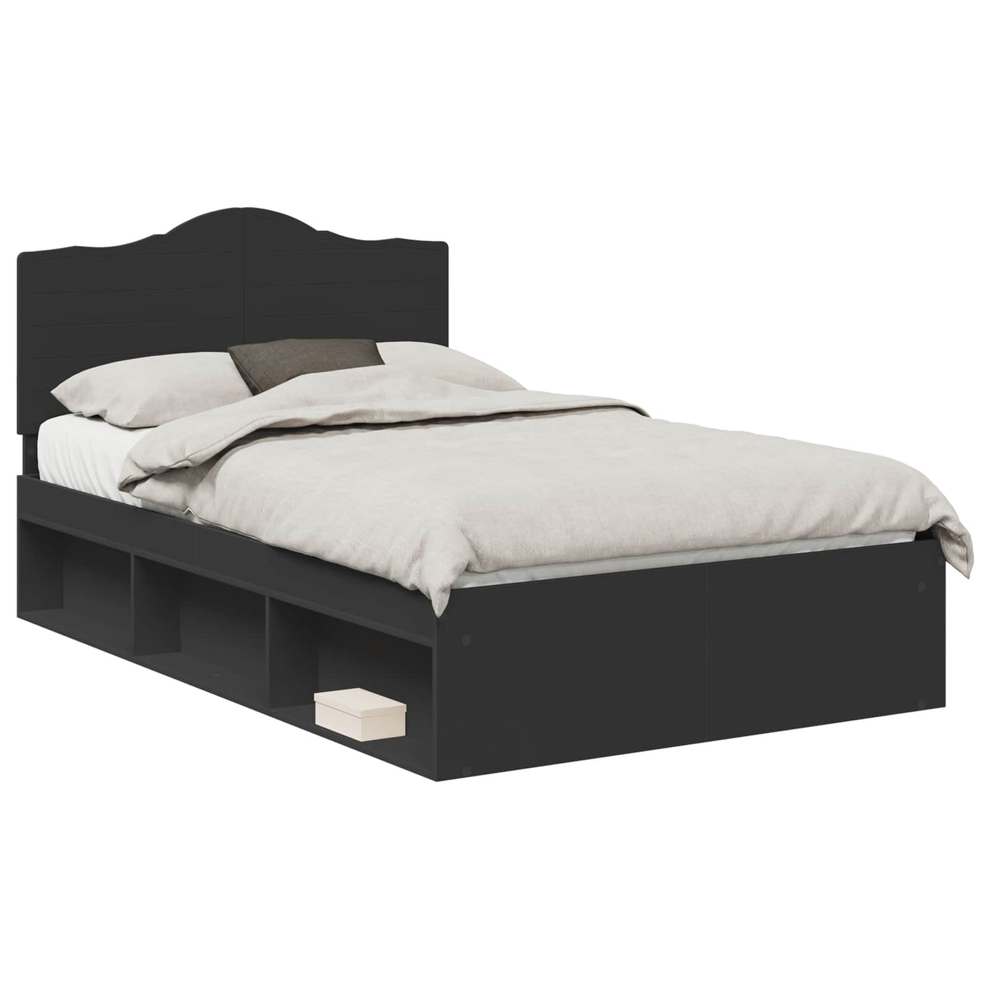 Struttura del letto Nero 120 x 190 cm Pino massello | homemem39