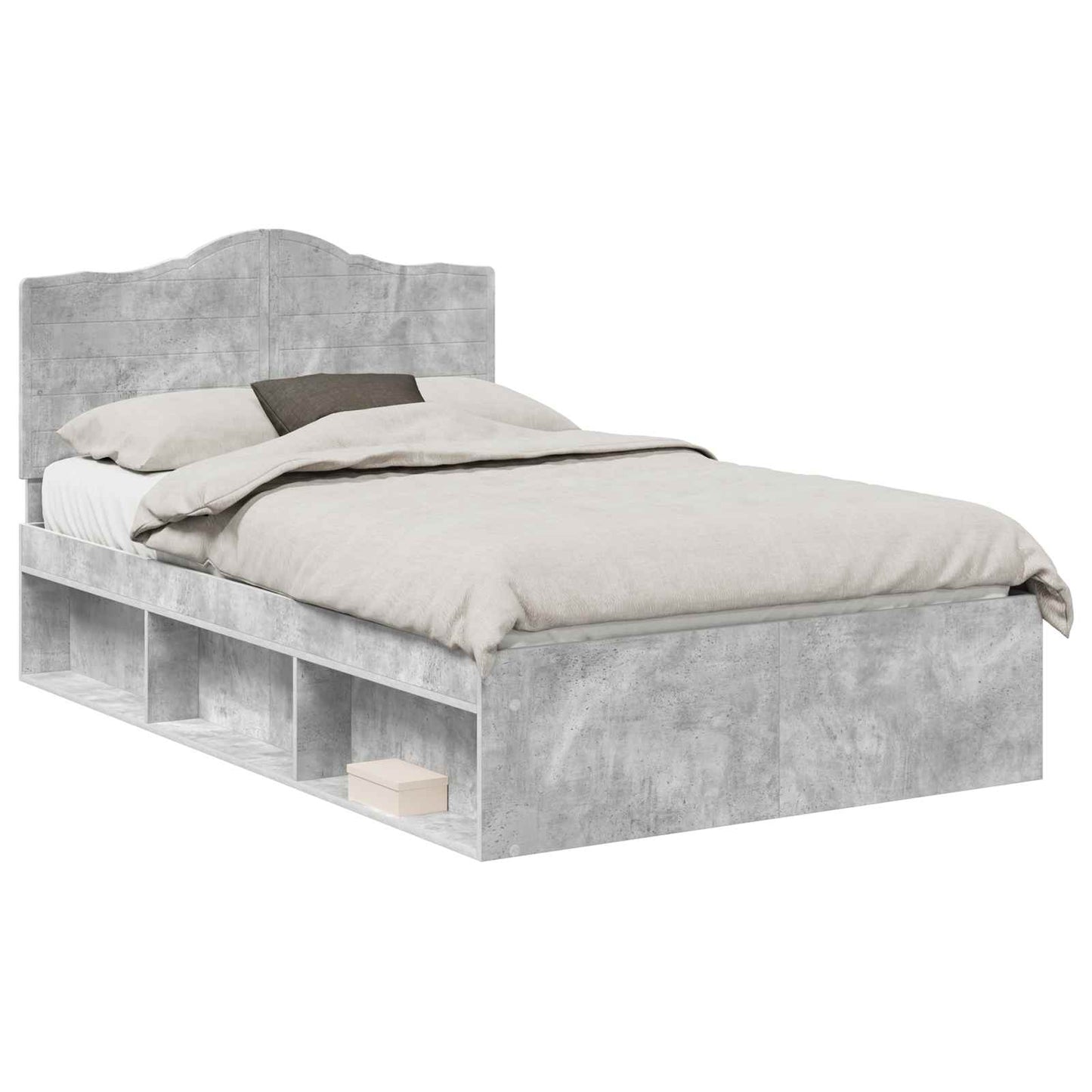 Struttura del letto Calcestruzzo 120 x 190 cm Pino massello | homemem39