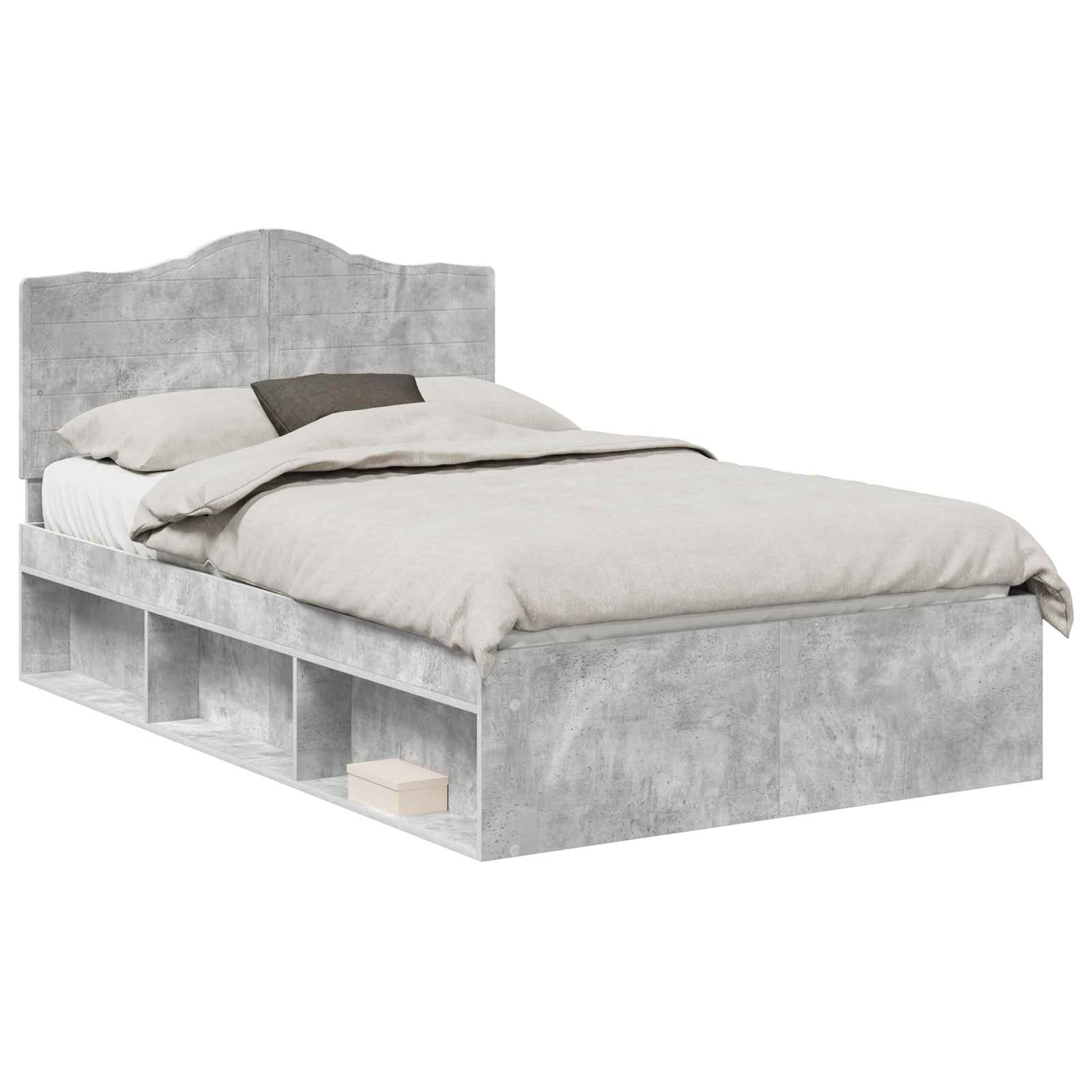 Struttura del letto Calcestruzzo 120 x 190 cm Pino massello | homemem39