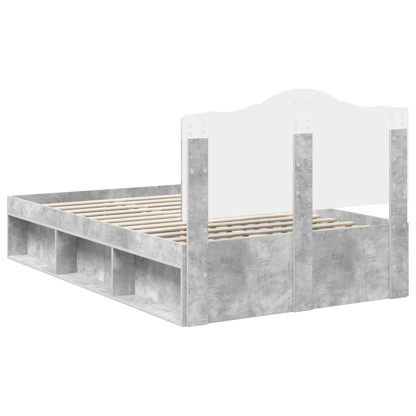 Struttura del letto Calcestruzzo 120 x 190 cm Pino massello | homemem39