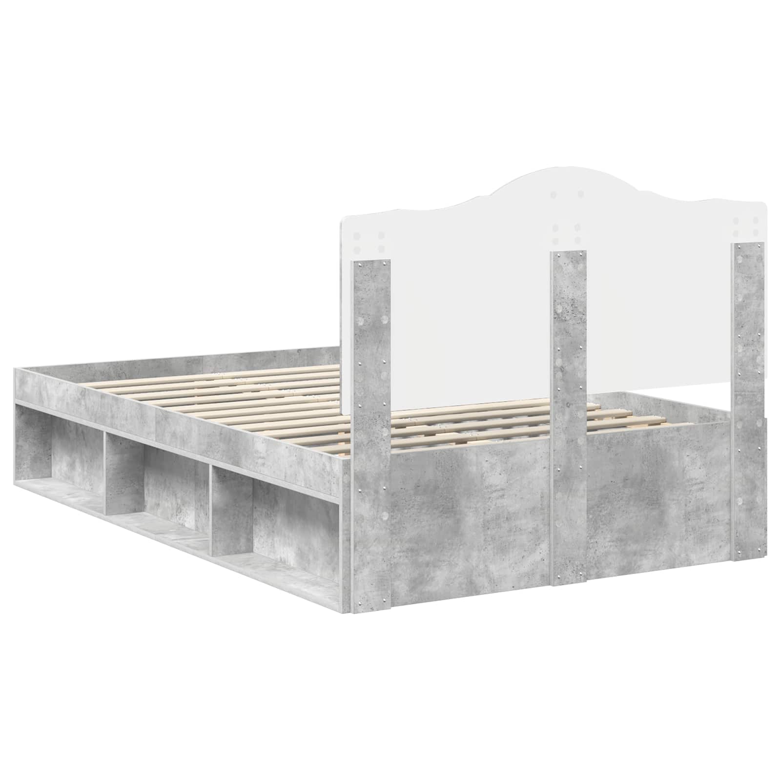 Struttura del letto Calcestruzzo 120 x 190 cm Pino massello | homemem39