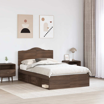 Struttura del letto Rovere Marrone 120 x 190 cm Pino massello