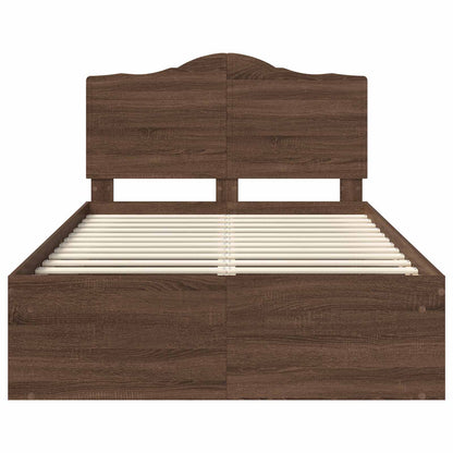 Struttura del letto Rovere Marrone 120 x 190 cm Pino massello | homemem39