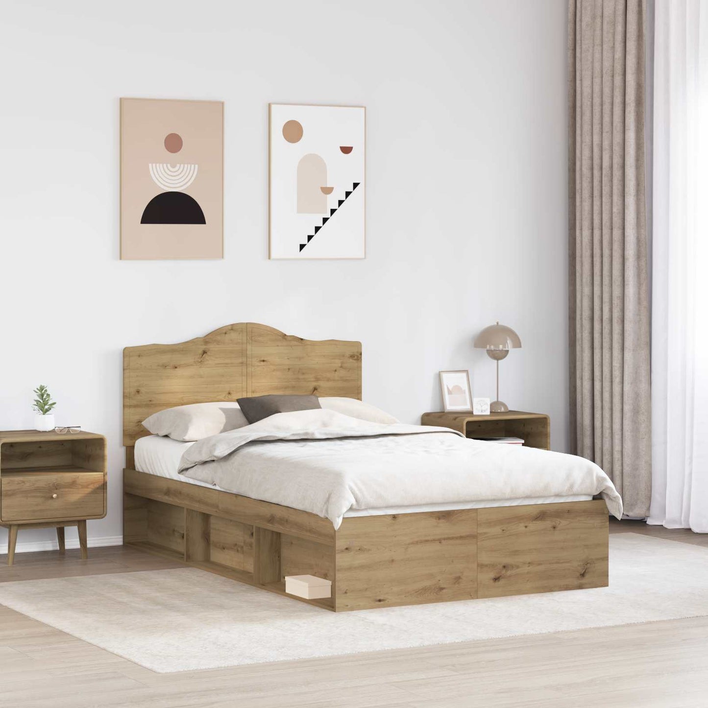 Struttura del letto Rovere Artigianale 120 x 190 cm | homemem39