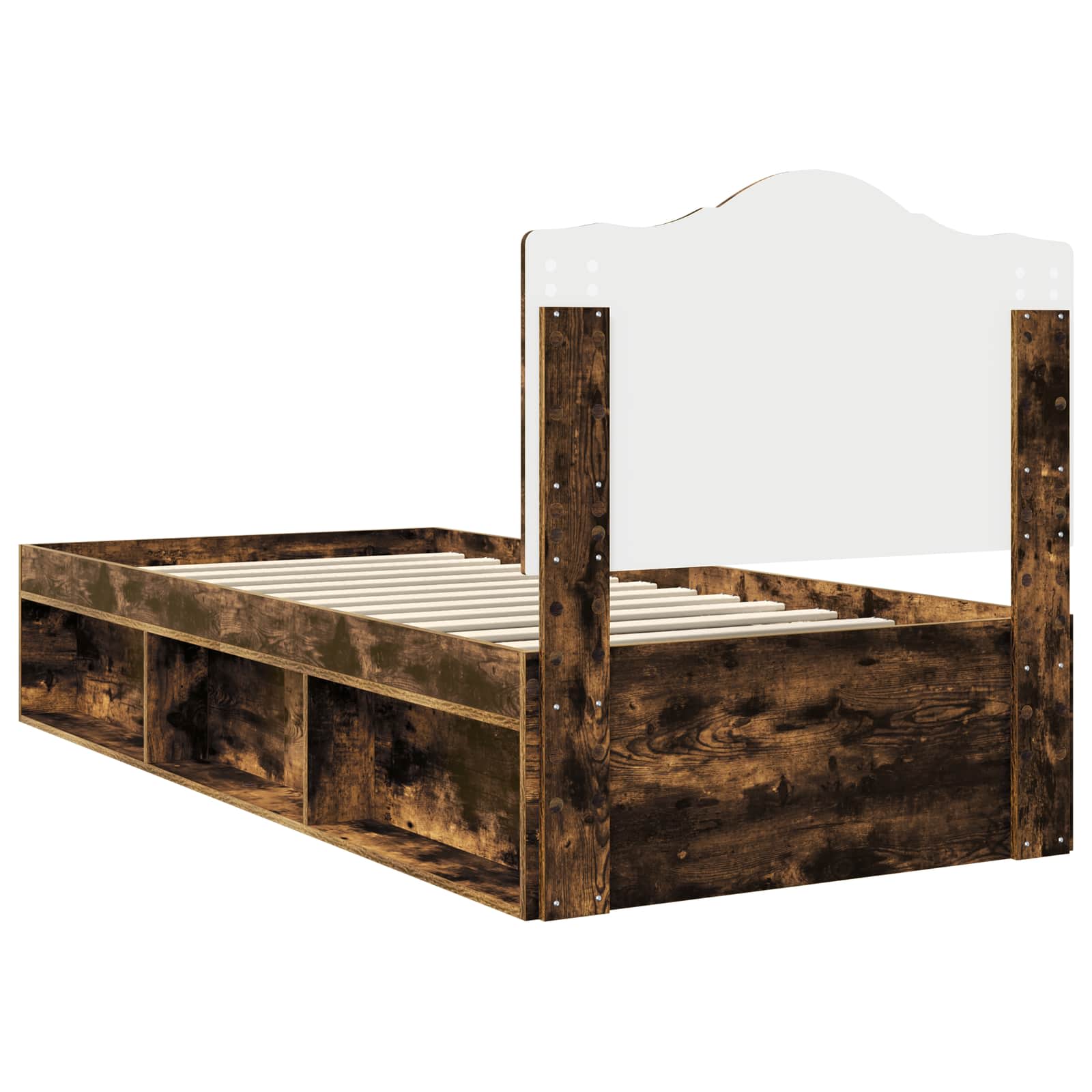 Struttura del letto Rovere fumé 100 x 200 cm Pino massello | homemem39