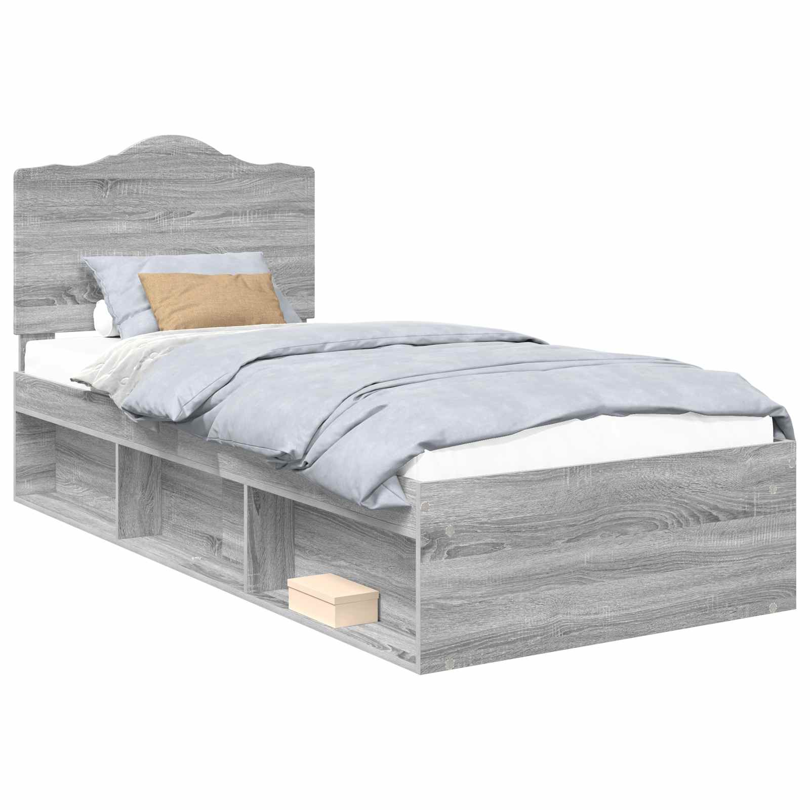 Struttura del letto Grigio Sonoma 100 x 200 cm Pino massello | homemem39