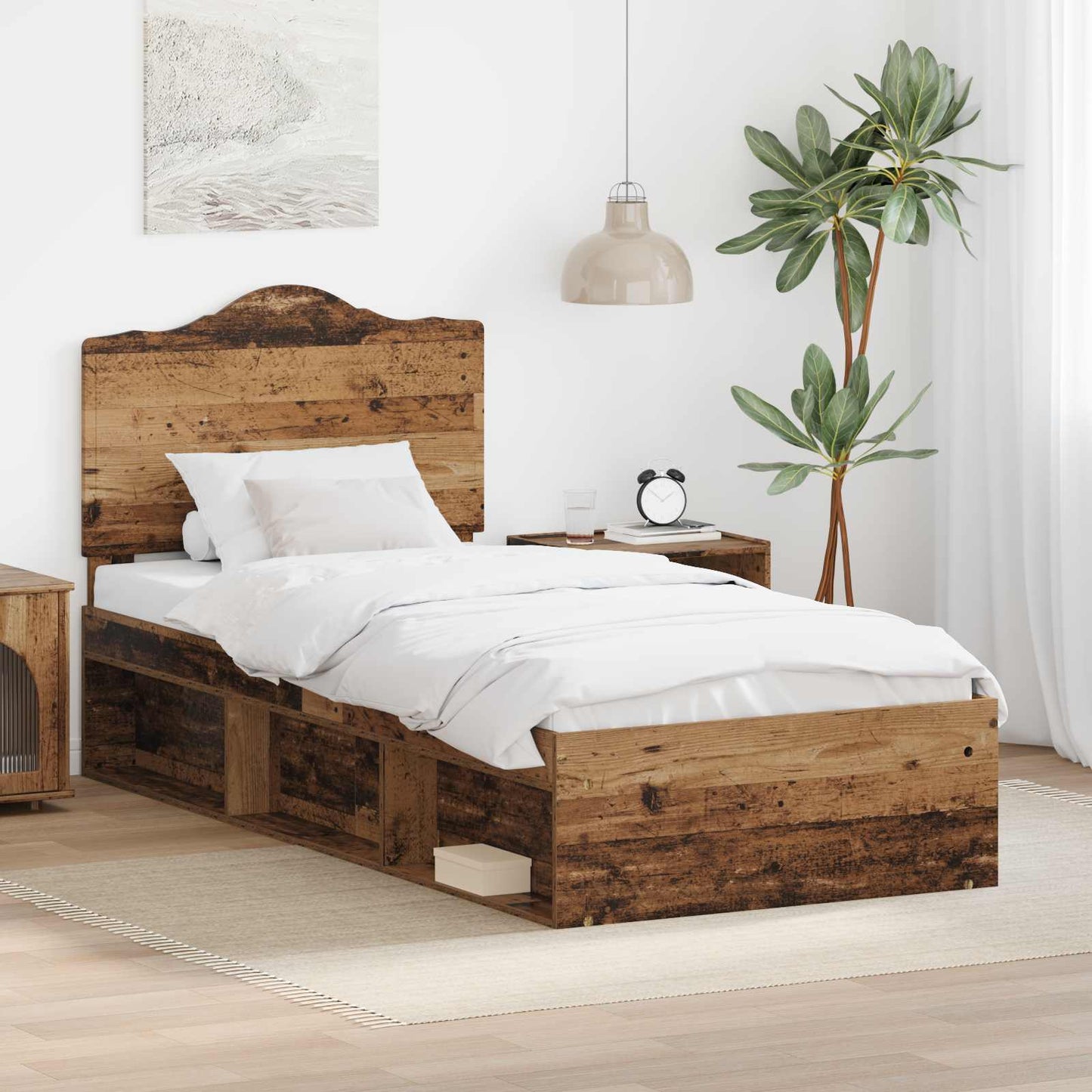 Struttura del letto Legno vecchio 100 x 200 cm Pino massello | homemem39