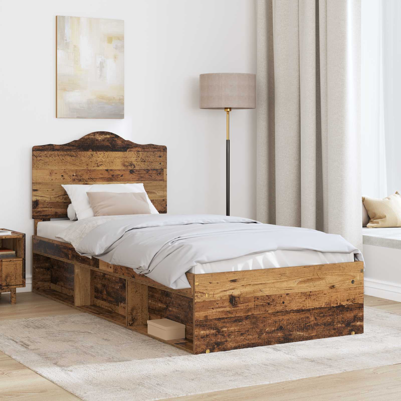 Struttura del letto Legno vecchio 100 x 200 cm Pino massello | homemem39