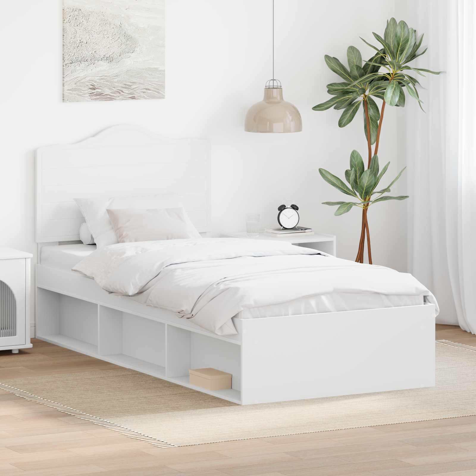 Struttura del letto Bianco 90 x 200 cm Pino massello | homemem39