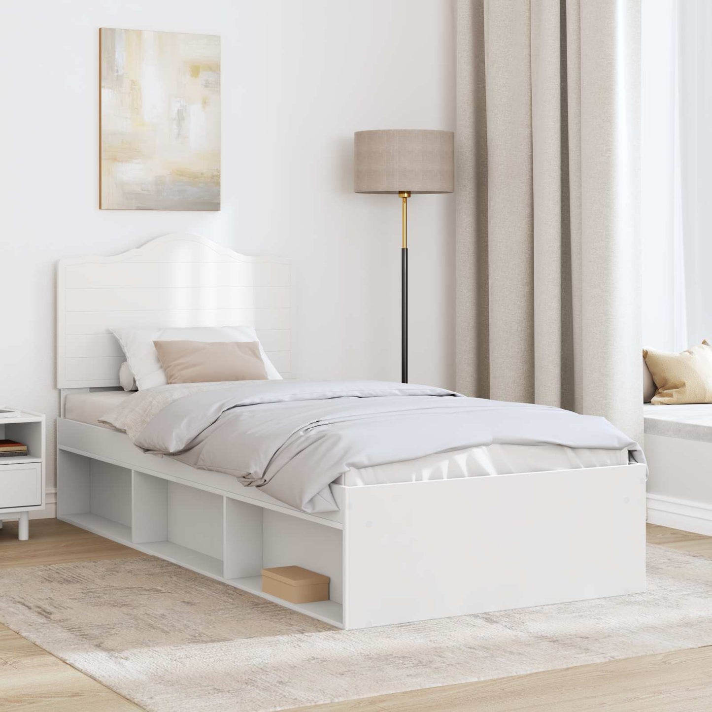 Struttura del letto Bianco 90 x 200 cm Pino massello | homemem39