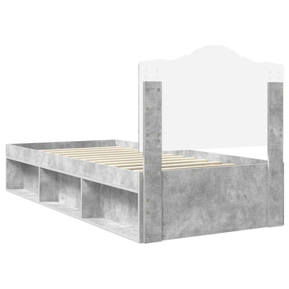 Struttura del letto Calcestruzzo 90 x 200 cm Pino massello | homemem39