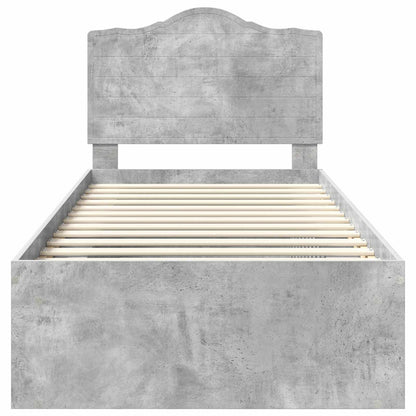 Struttura del letto Calcestruzzo 90 x 200 cm Pino massello | homemem39