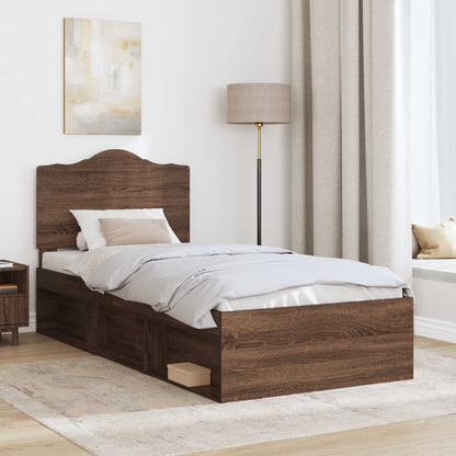 Struttura del letto Rovere Marrone 90 x 200 cm Pino massello | homemem39