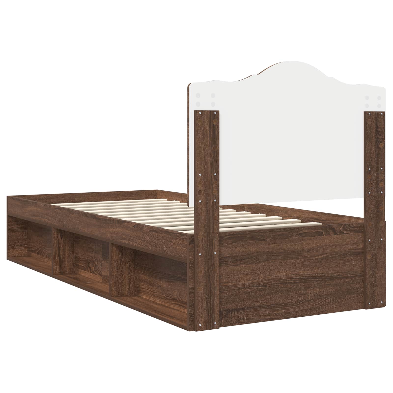 Struttura del letto Rovere Marrone 90 x 200 cm Pino massello | homemem39
