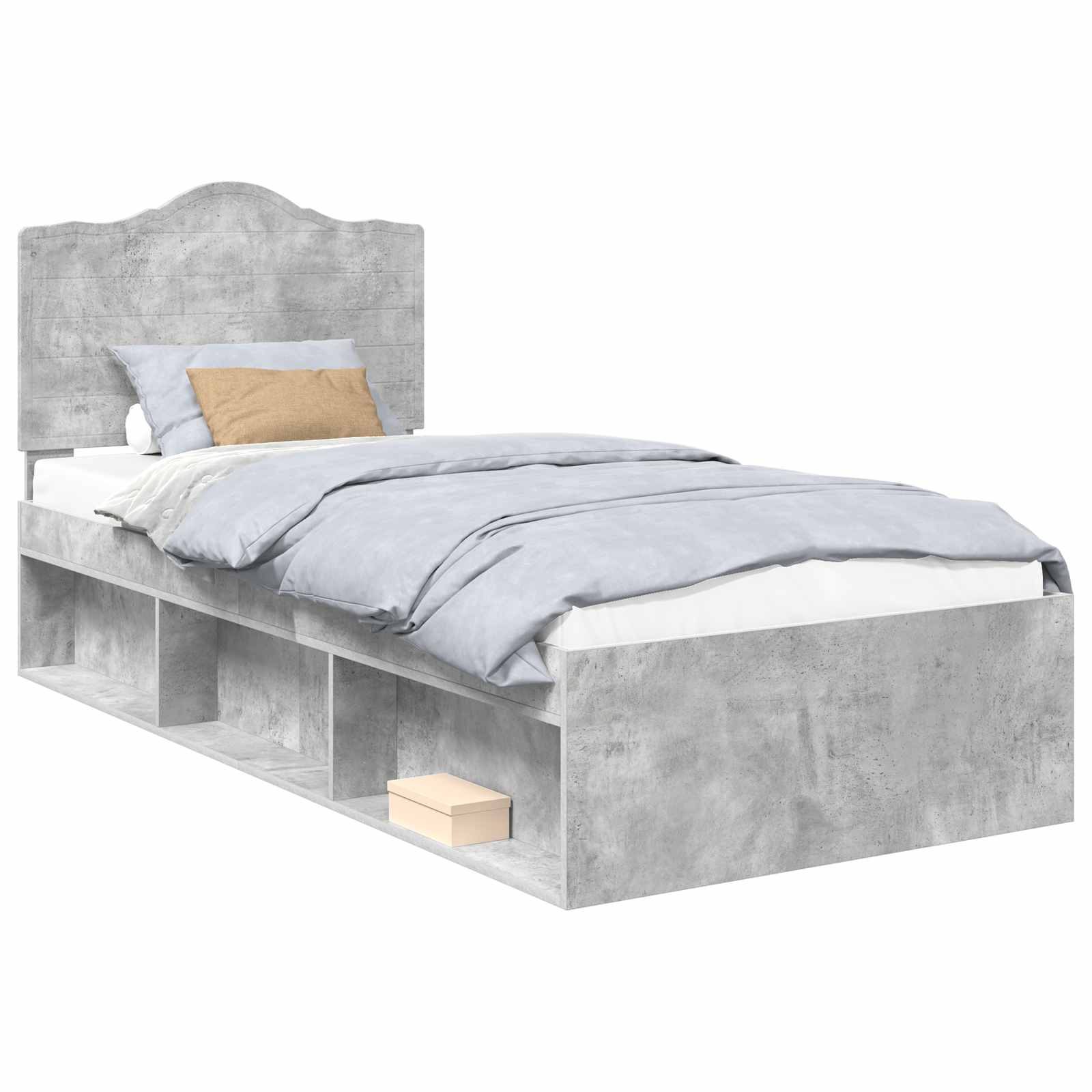 Struttura del letto Grigio Concretè 90 x 190 cm Pino massello | homemem39