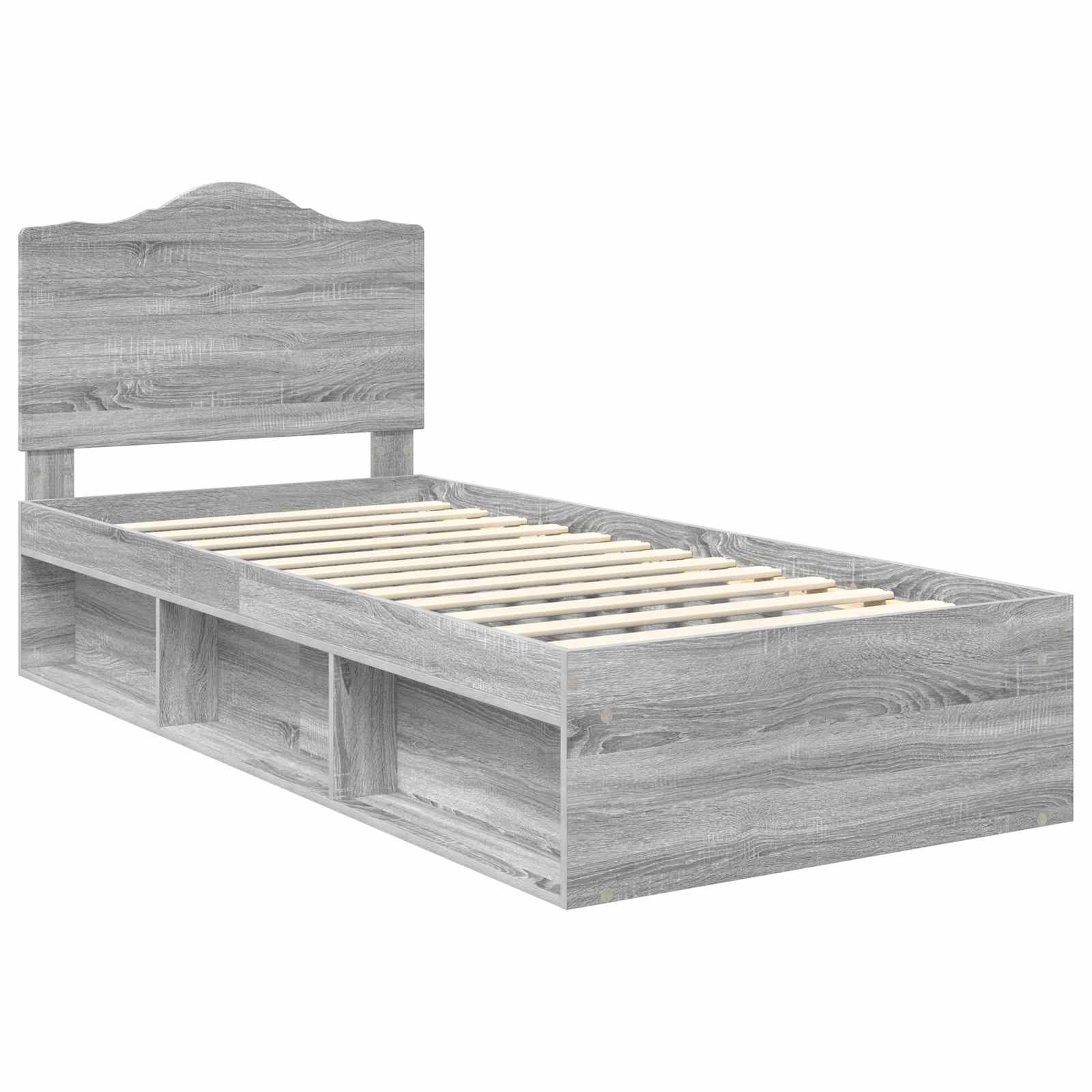 Struttura del letto Grigio Sonoma 90 x 190 cm Pino massello | homemem39