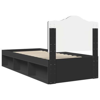 Struttura del letto con testiera Nero 75 x 190 cm Pino massello | homemem39