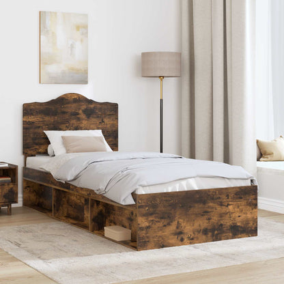 Struttura del letto Rovere fumé 75 x 190 cm Pino massello | homemem39