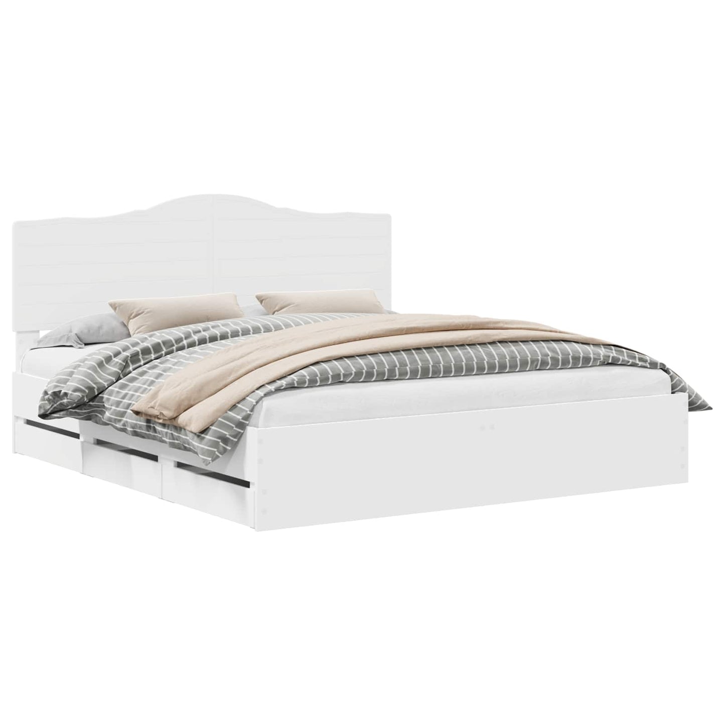 Struttura del letto Bianco 200 x 200 cm Legno Ingegnerizzato | homemem39