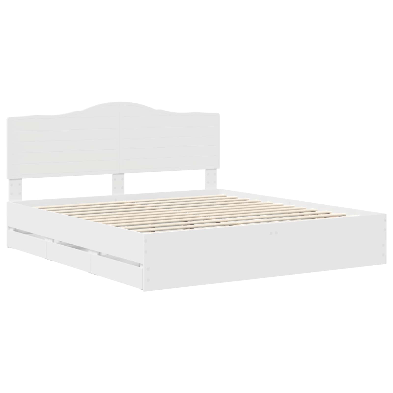 Struttura del letto Bianco 200 x 200 cm Legno Ingegnerizzato | homemem39