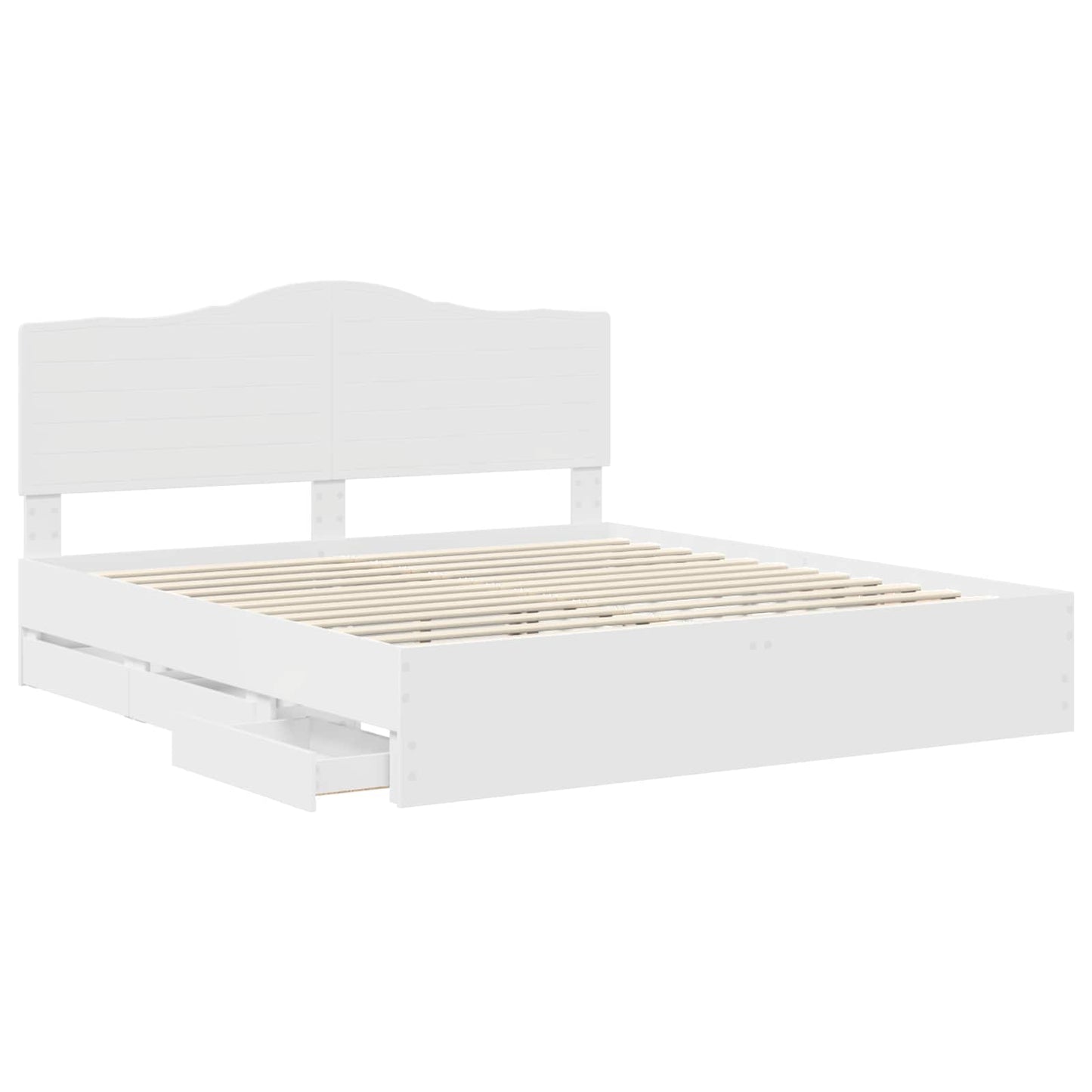Struttura del letto Bianco 200 x 200 cm Legno Ingegnerizzato | homemem39