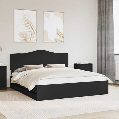 Struttura del letto Nero 200 x 200 cm Legno Ingegnerizzato | homemem39